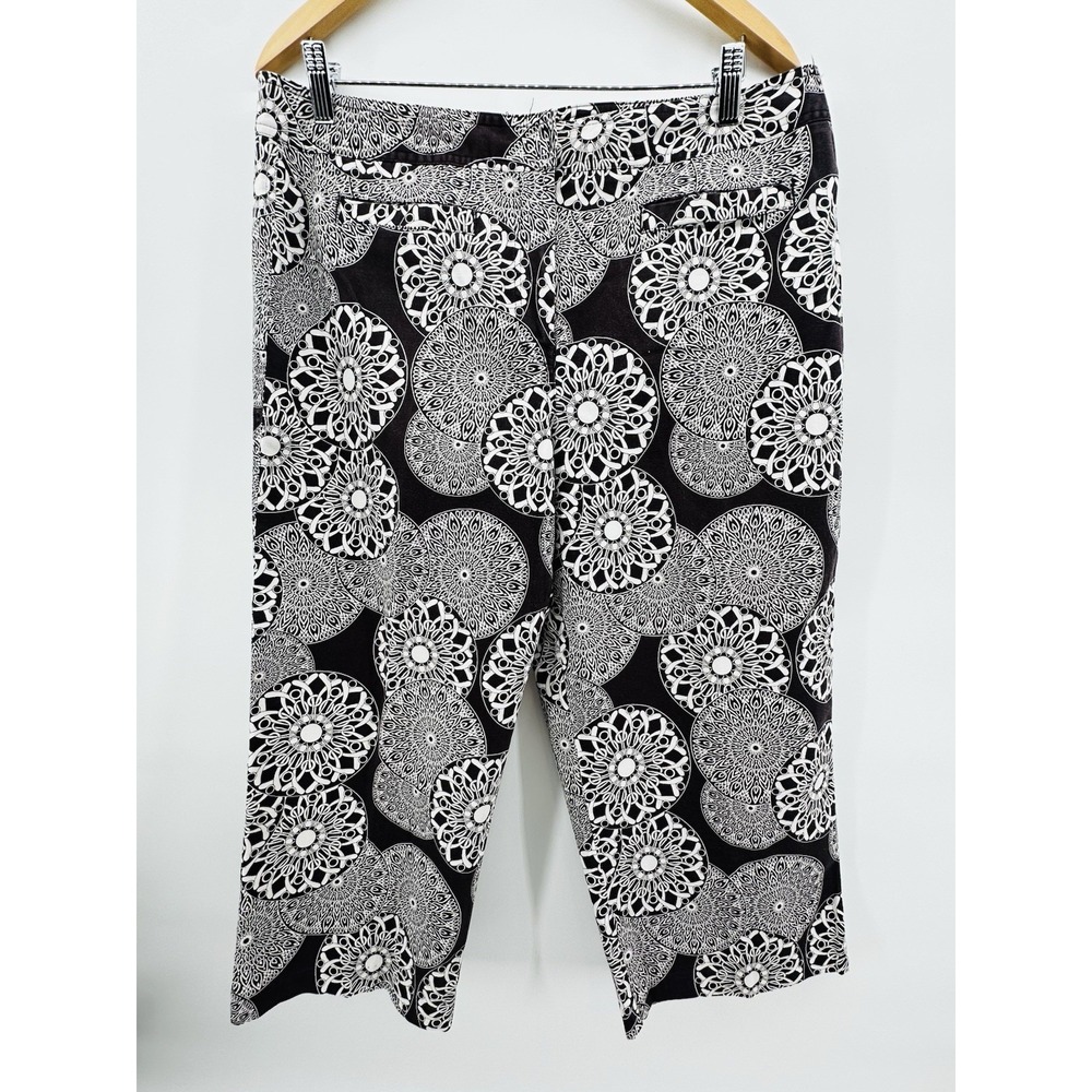 Bamboo Traders Brown Womens Geometric Cropped Capris Medallion Pants HH53